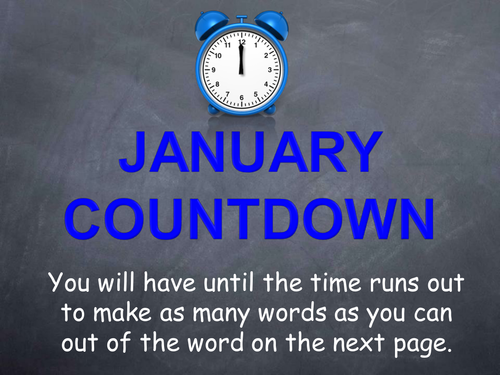 New Year- Word of The Week Countdown Activity January