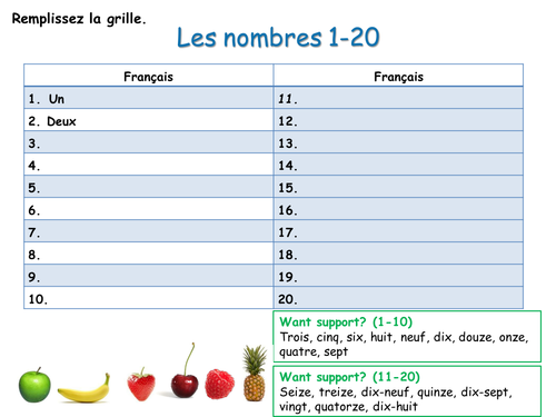 Expo 1 - French numbers 1-20 (Quel âge as-tu?)