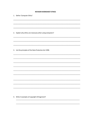 REVISION WORKSHEET-ETHICS