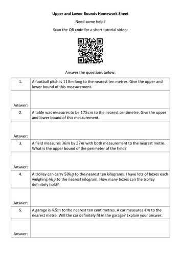 Number QR Code Homework Sheets - Bundle 3