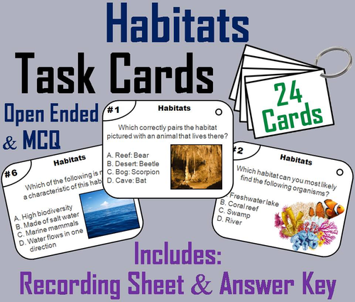 Animal Habitats Task Cards