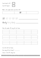 kindergartenyear 1 number worksheets 21 30 teaching resources