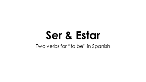 GCSE Spanish Ser Estar rules practice with topic of town