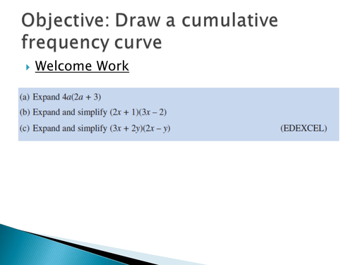 Cumulative Frequency Graphs