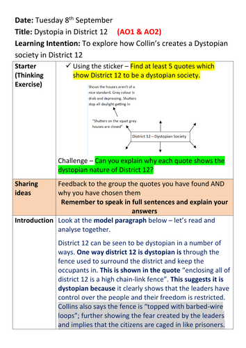 The Hunger Games - Lesson 3&4