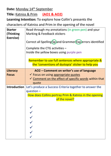 The Hunger Games - Lesson 7-9