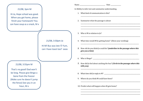 Reading: Inference skill development