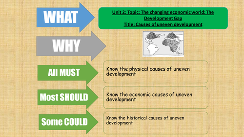 AQA Geography - 2016 - The Changing Economic World - lesson 5 - Causes of uneven development
