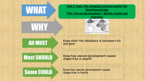 AQA Geography - 2016 - The Changing Economic World - lesson 6 - Uneven development Wealth and Health