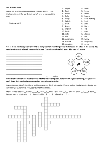 Stimmt GCSE Red Family puzzle – Wir machen Fotos