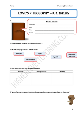 AQA: English Literature - POETRY : Love and Relationships 15 poems(42 ...