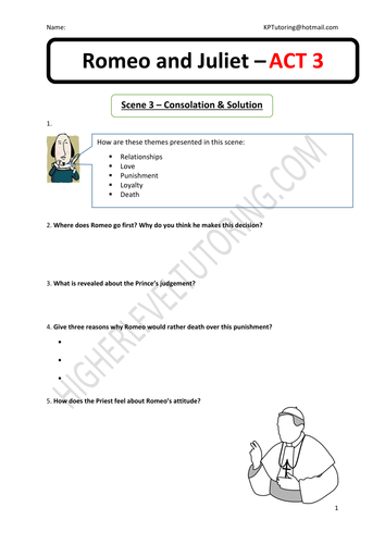 SHAKESPEARE: Romeo and Juliet - ACT 3. Scene 1- 5 | Teaching Resources