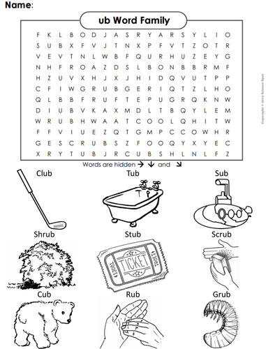 Ub Word Family Teaching Resources