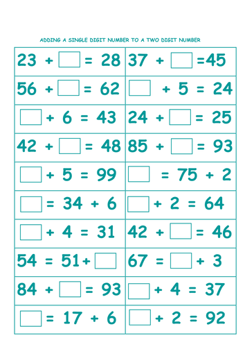 missing-number-addition-sums-for-year-2-teaching-resources