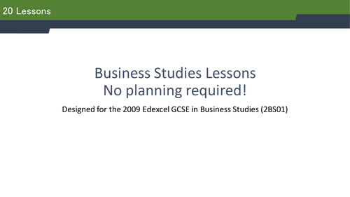 36 Business Studies lesson ideas