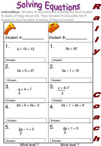 Solving equations rally!