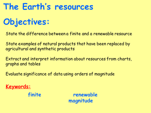 New AQA C10.1 (New GCSE Spec 4.10 - exams 2018) – The Earth's resources and sustainable development