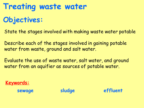 New AQA C10.3 (New GCSE Spec 4.10 - exams 2018) – Treating waste water