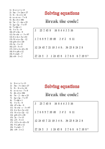 Solving equations | Teaching Resources