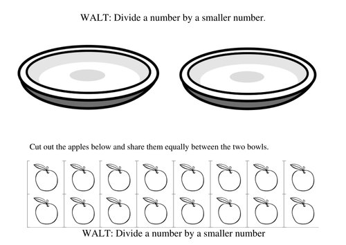 Cut and Stick Dividing/Sharing Activity | Teaching Resources