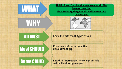 AQA Geography 2016 - The development gap - lesson 8 - what is aid