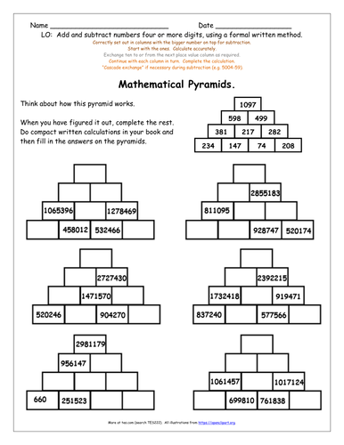 KS2 Y5 Formal Written Column Addition & Subtraction: Activities and ...