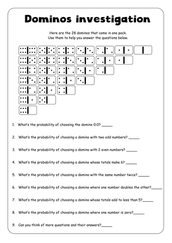 4 Differentiated probability worksheets / investigations | Teaching