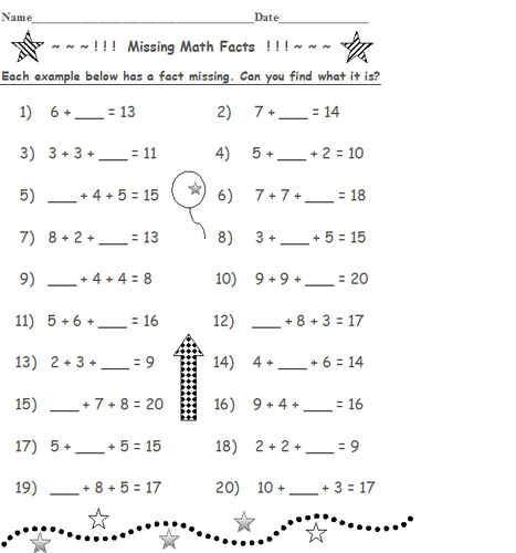 Addition and Subtraction Facts Bundle 14 Worksheets | Teaching Resources