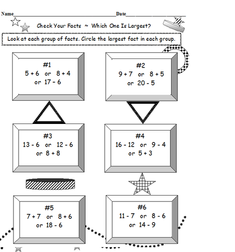 Addition and Subtraction Facts Bundle 14 Worksheets | Teaching Resources