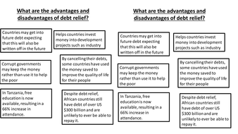 debt relief geography disadvantages advantages lesson pptx gap aqa development kb