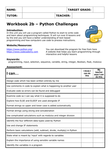 Python - Independent Challenges (Basic) | Teaching Resources