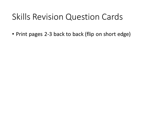 IGCSE Biology Skills Revision Question Cards