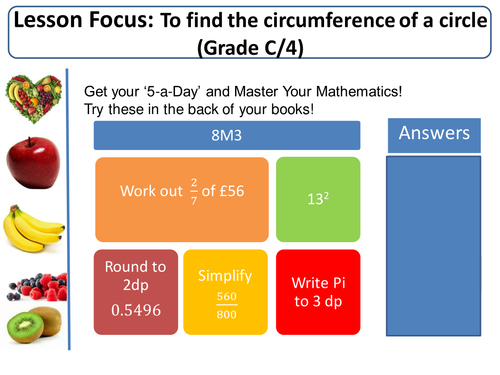 Circumference, Area of circles, Arc length, Area of sectors!