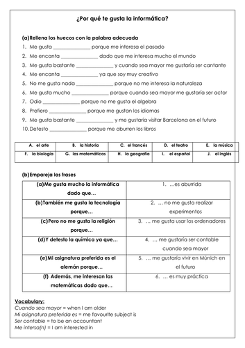 Spanish KS3 / GCSE asignaturas: introducing school subjects and ...