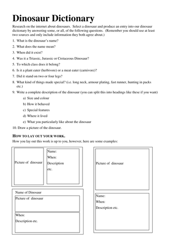 Dinosaur - Display activities