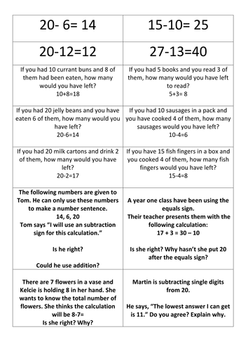 year 1 maths challenges - number | Teaching Resources