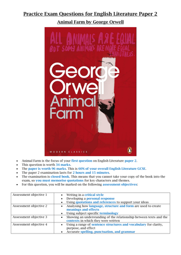 animal farm essay questions pdf