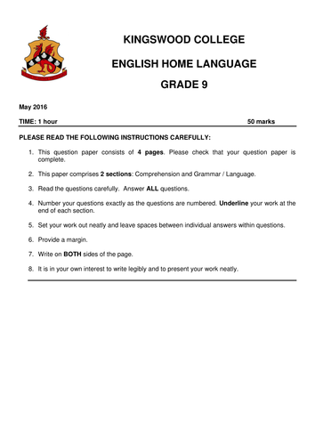 English Comprehension | Teaching Resources