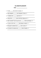 Possessive Adjectives/Les Adjectifs Possessifs | Teaching Resources