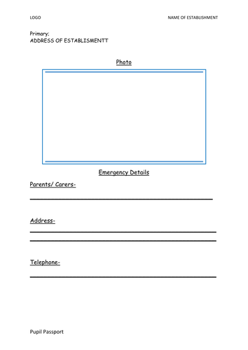 Pupil Passport/ Pupil details/ support behaviour