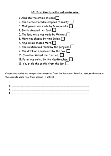 Year 6 SATs grammar revision - Active and Passive voice | Teaching ...