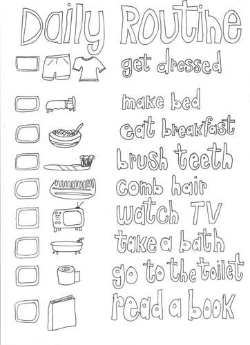 Daily Routine Colouring Page | Teaching Resources