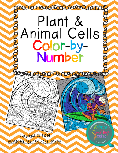 Plant And Animal Cells Color By Number Teaching Resources