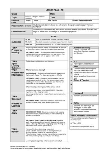 Final and Isometric Drawing | Teaching Resources