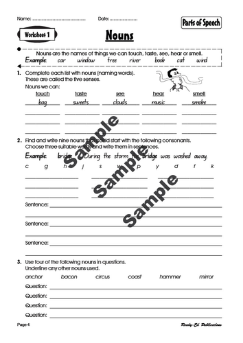 English Skills: Book 4 - Parts of Speech and Punctuation | Teaching ...