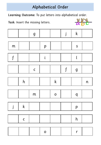 Alphabetical Order Worksheets | Teaching Resources