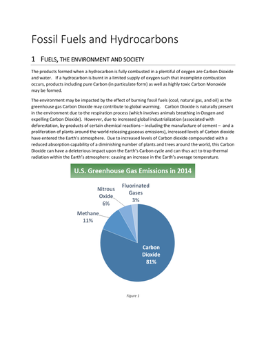 National 5 Chemistry Research Report on Hydrocarbons and Fossil Fuels