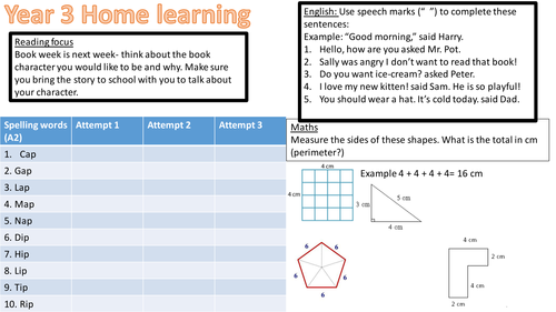 year 3 summer term homework