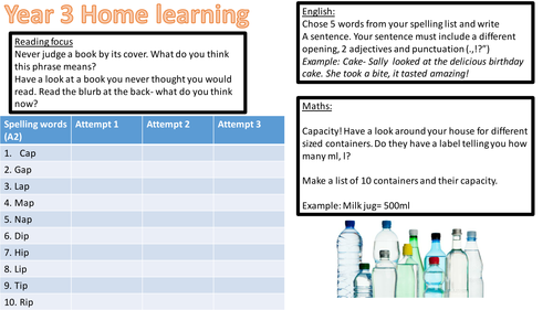 year 3 summer term homework