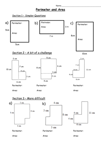 Area And Perimeter Of Rectangles And Compound Shapes Teaching Resources 